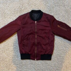 Love Tree Maroon Jacket with Black Collar